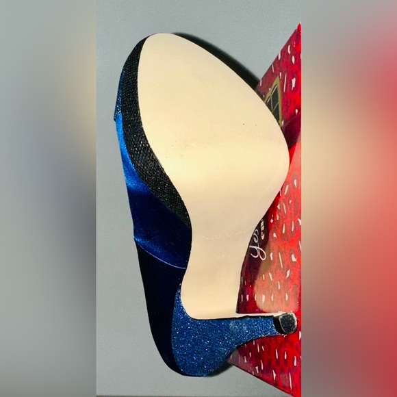 ESSENCE MENBUR STILETTO PLATFORM SHIMMERY BLUE SIZE 6 - Picture 4 of 6